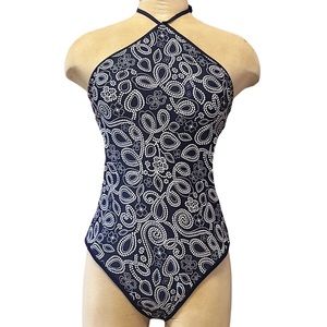 Aerie Swimsuit One Piece Monokini Navy Floral L Large